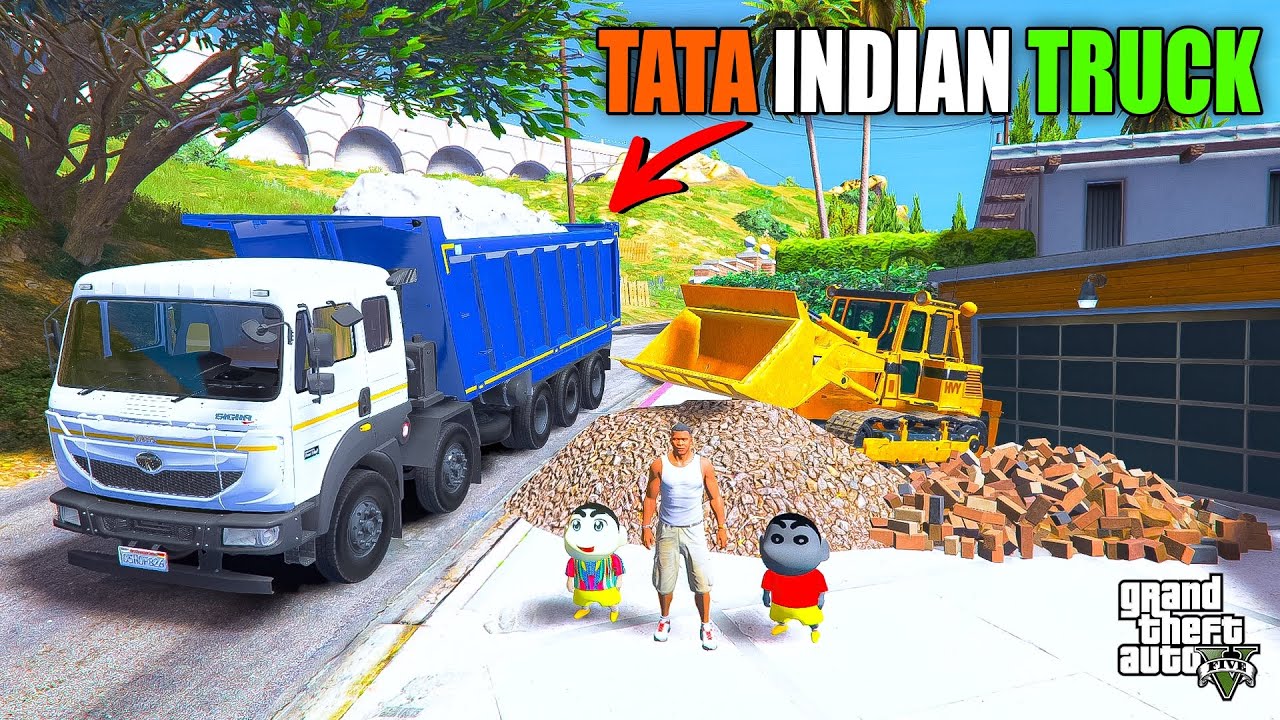Franklin and Shinchan & BlackChan Buy Indian TATA Tipper Truck And Start Transport Business in GTA 5