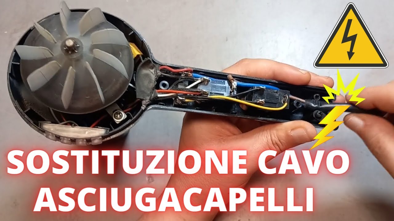 Come sostituire cavo alimentazione phon asciugacapelli - How to replace hair dryer power cord