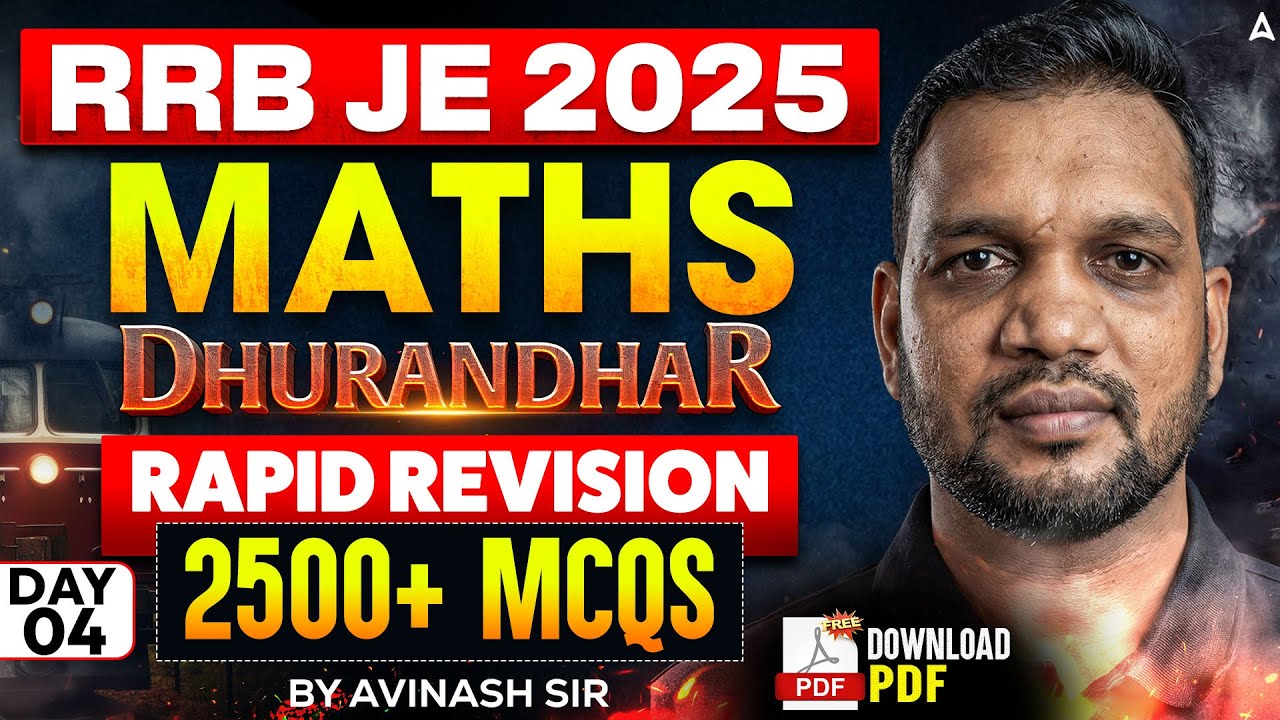 RRB JE 2025 Maths Classes | Dhurandhar | Rapid Revision | 2500+ MCQs | Complete Maths Preparation #4