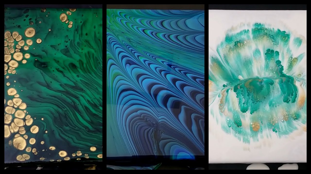 3 Acrylic Pours in 10 Minutes - 3 Different Abstract Paint Pouring Techniques