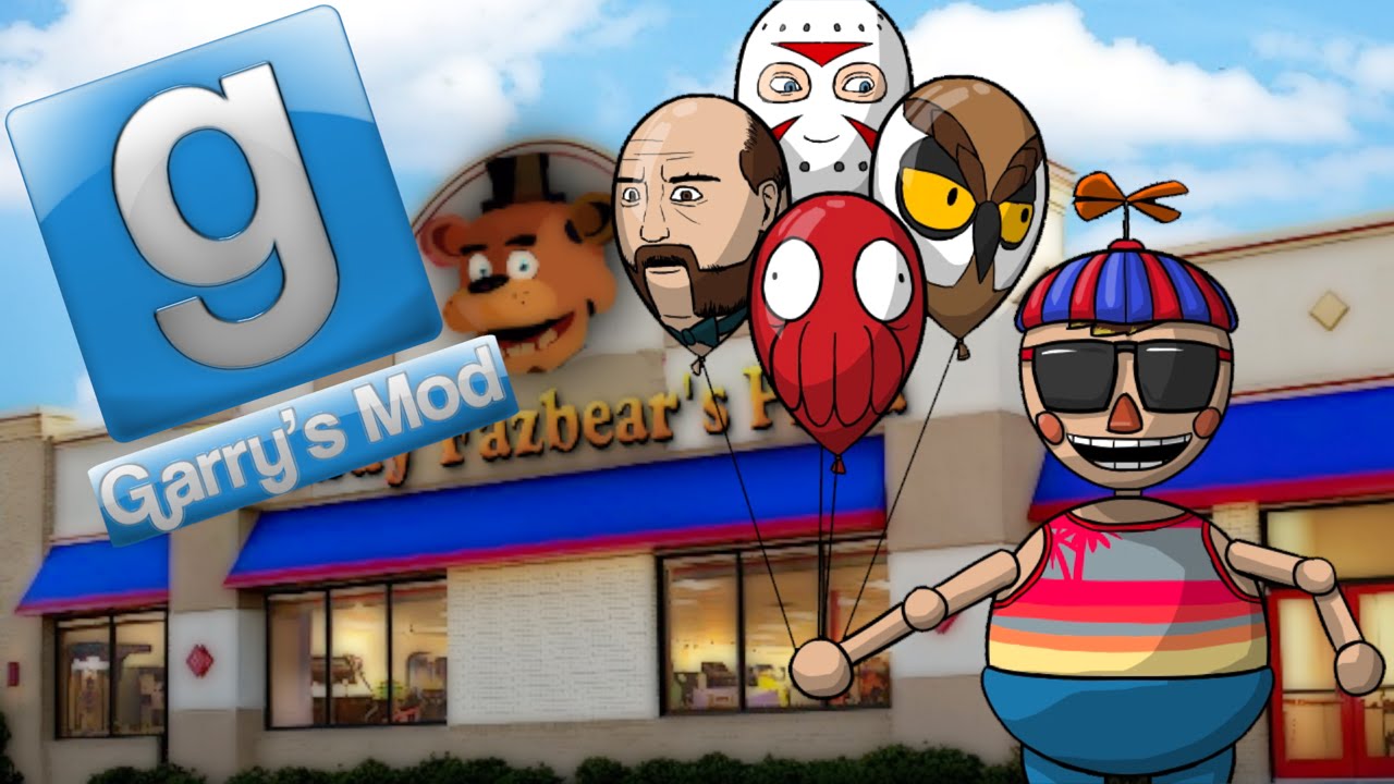 Gmod Hide and Seek - Balloon Mod at Freddy Fazbear's! (Garry's Mod Funny Moments)