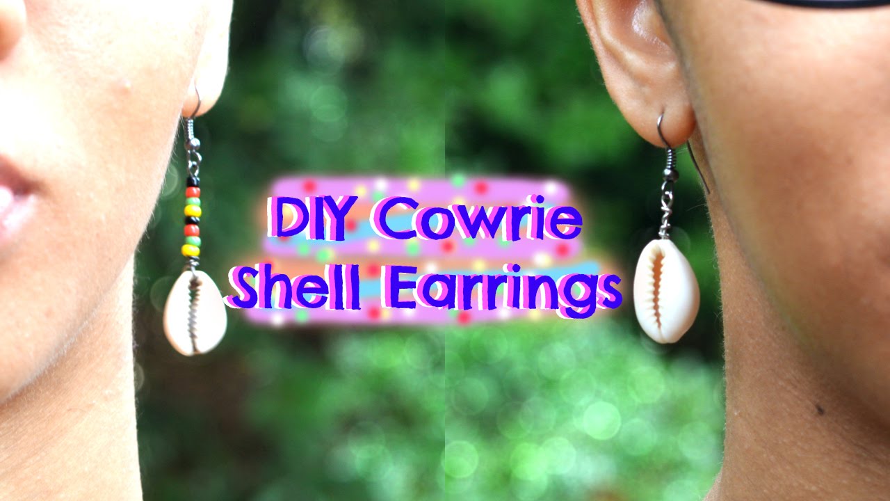 DIY Cowry Shell Earrings
