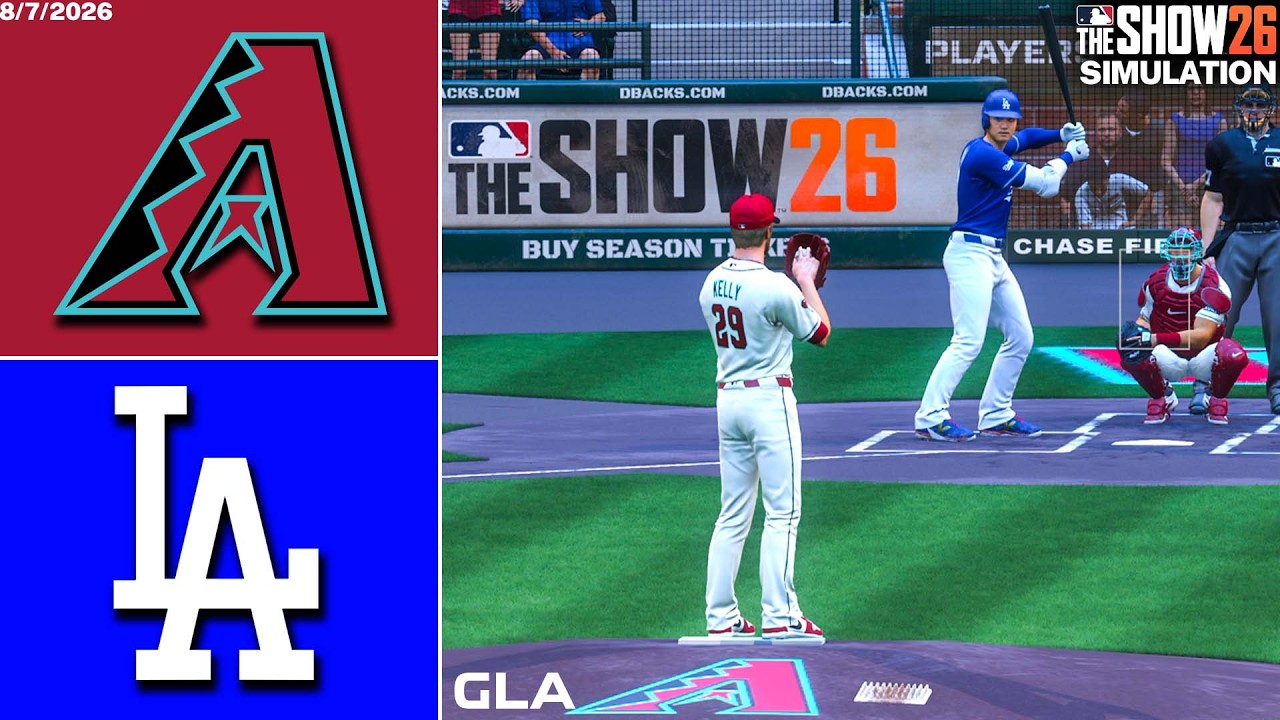 Dodgers vs. Diamondbacks Simulation | 8/7/26 | MLB The Show 26 PS5 Gameplay