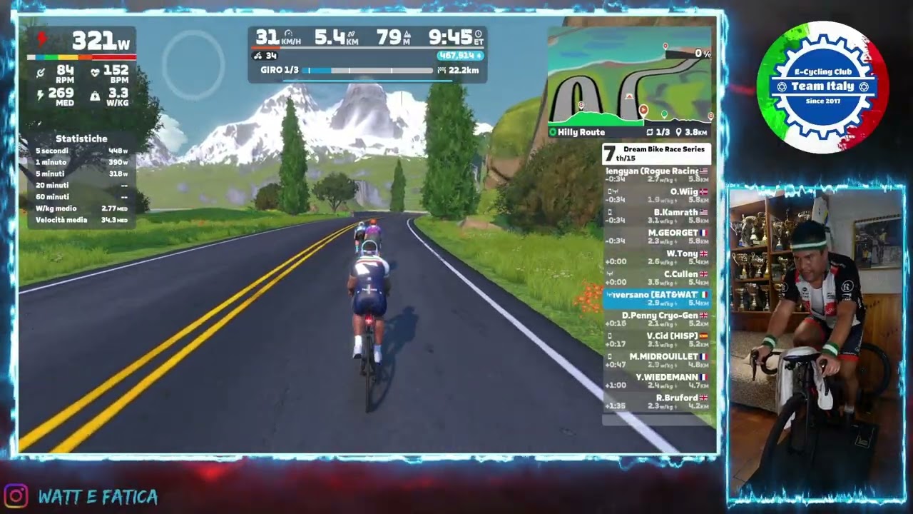 Zwift   Race Dream Bike Race Series D on Hilly Route in Watopia