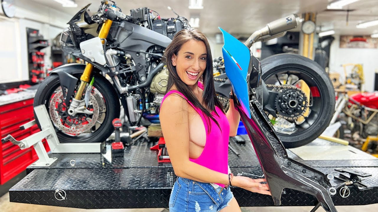 Gorgeous Custom Painted Carbon Rear Subframe for Our Panigale V4!!!