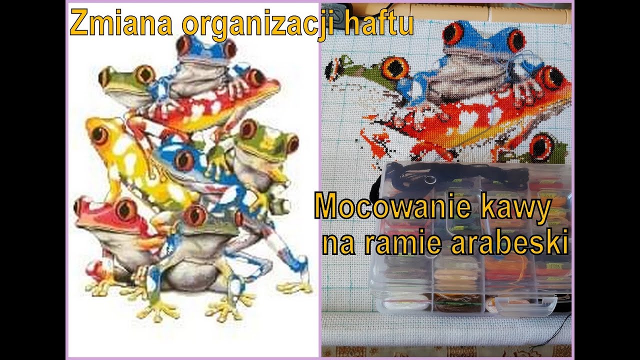Jak zamocować kanwę na ramę arabeski - zmiana organizacji haftu, żaby @tworczaikreatywnamama5336