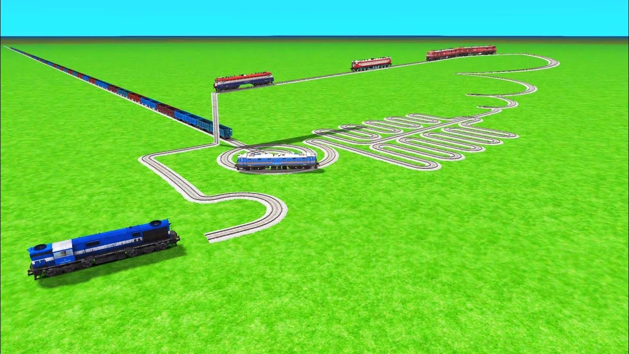 💝 ONE SAME TRACK 0N FIVE TRAIN IMPOSSIBLE CROSSIN CIRCLES WITH U TRACK RAILWORK BEANG 
