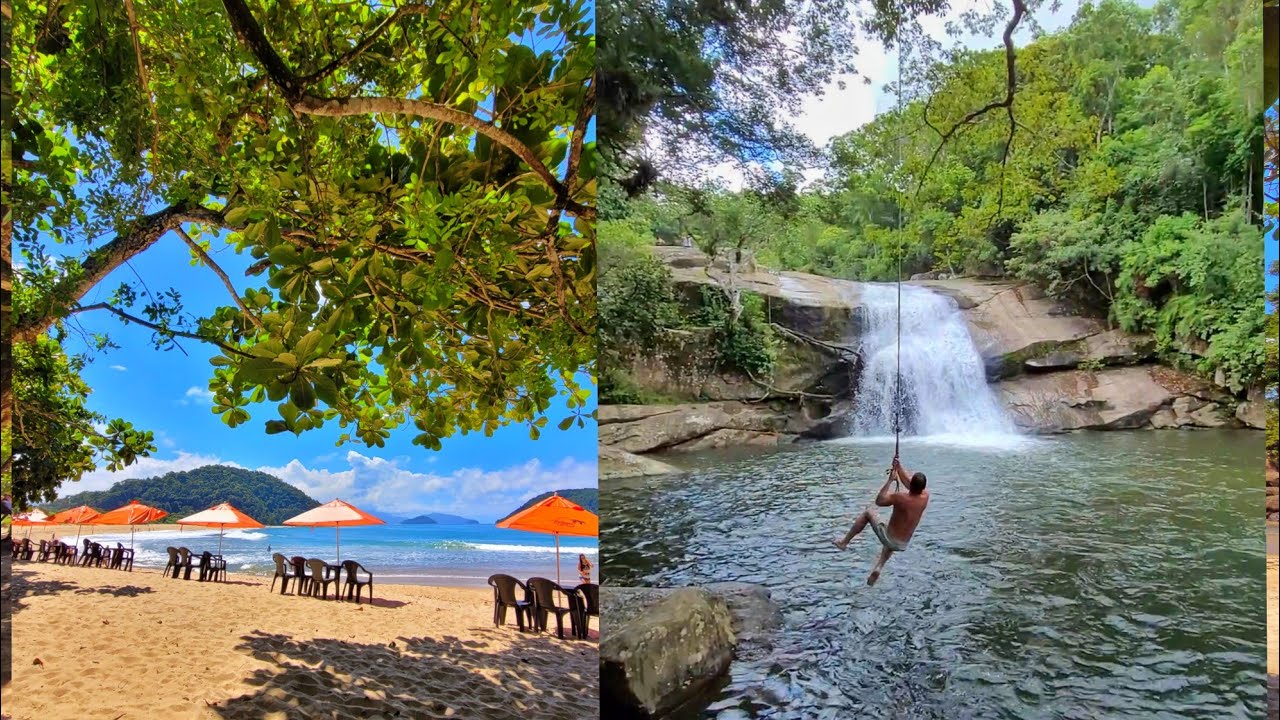 Uma praia com cachoeira em Ubatuba 😲