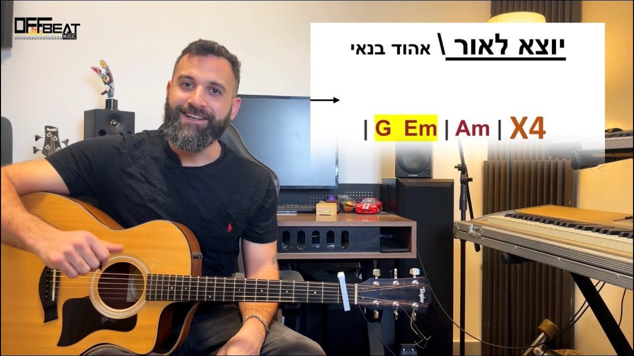 לימוד גיטרה אופביט - להיטים באקורדים פשוטים! יוצא לאור (אהוד בנאי)