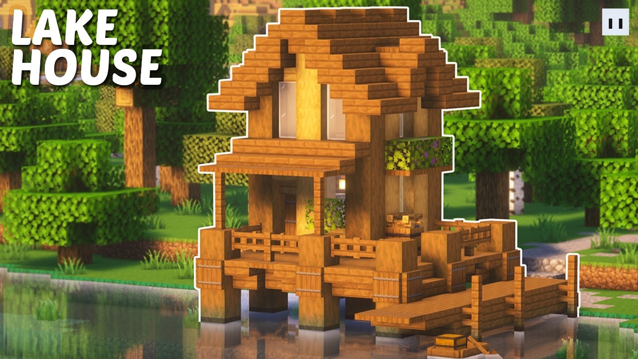 Minecraft : How to Build a Starter Lake House | Easy & Simple