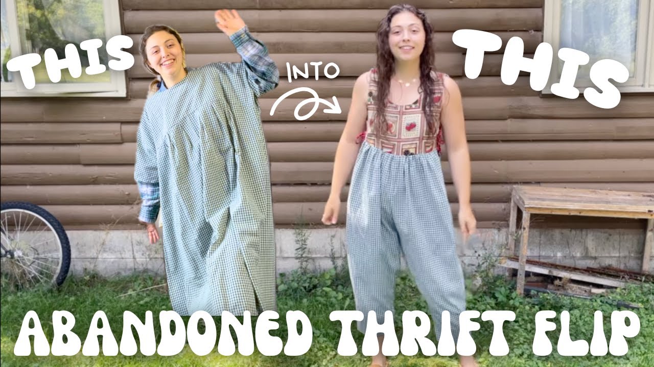 sewing a jumpsuit from a dress | abandoned thrift flip revival pt. 1