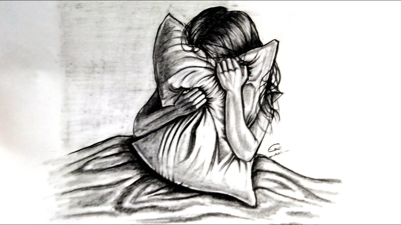 الإشتياق .. رسم بالرصاص سلسلة الرسوم التعبيرية #44 Yearning .. Expressive drawings Series