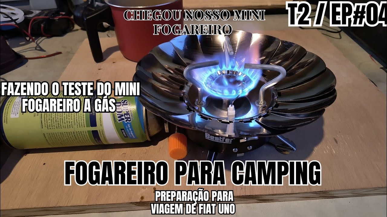 Testando o mini fogareiro camping com para brisa T2/EP04 #camping #fogareiro