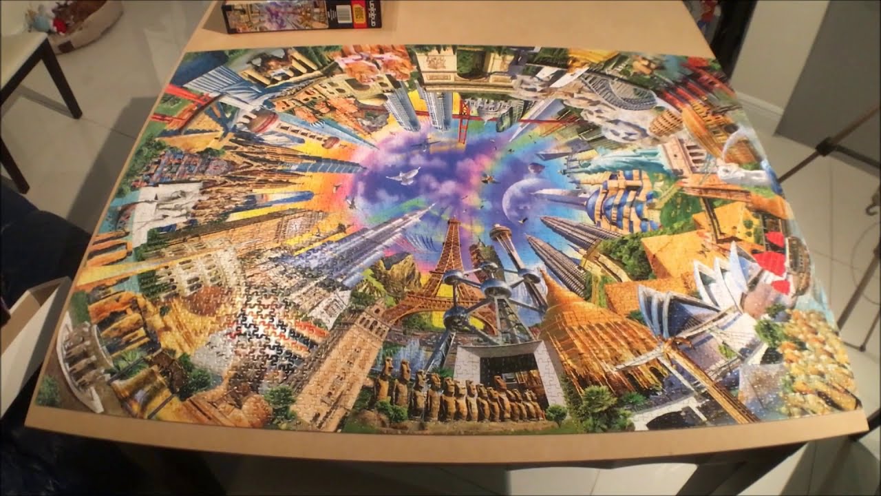 3000 Piece Puzzle time lapse World Places by Adrian Chesterman