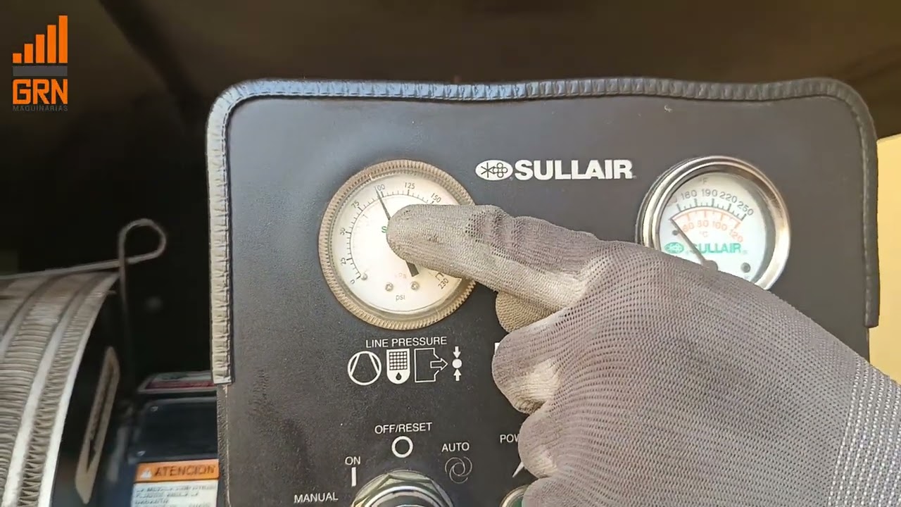 Cómo regular la presión de aire en compresor Sullair ES-6 (paso a paso)