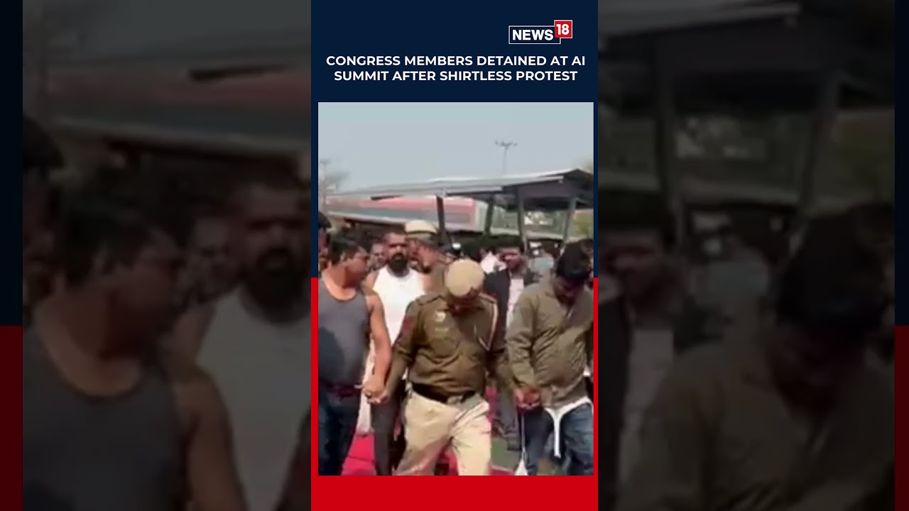 Shirtless Protest Shocks AI Summit | #shorts #watch | N18S