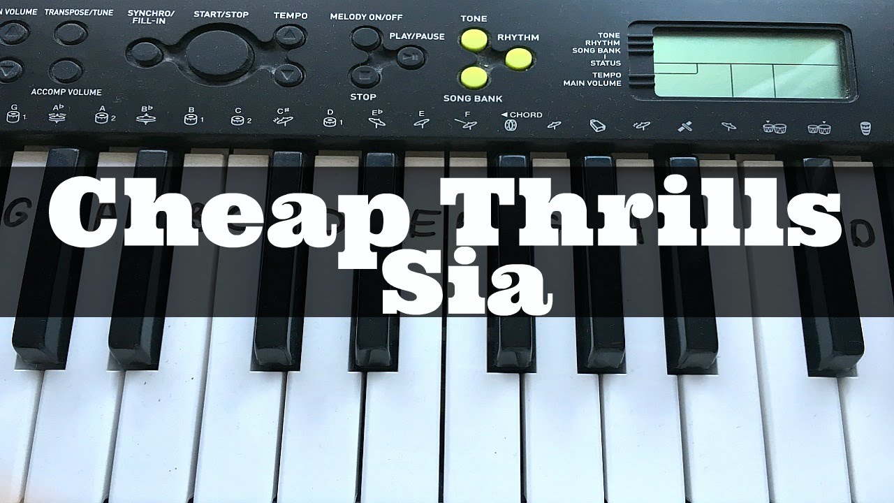 Cheap Thrills - Sia | Easy Keyboard Tutorial With Notes (Right Hand)