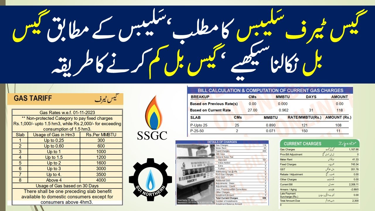 30. Sui Gas Bill Calculation as Per Slabs in Pakistan|SNGPL|SSGC