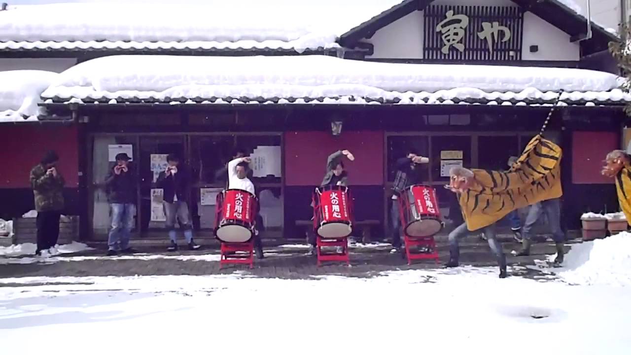 加美町　火伏せの虎舞の寒稽古