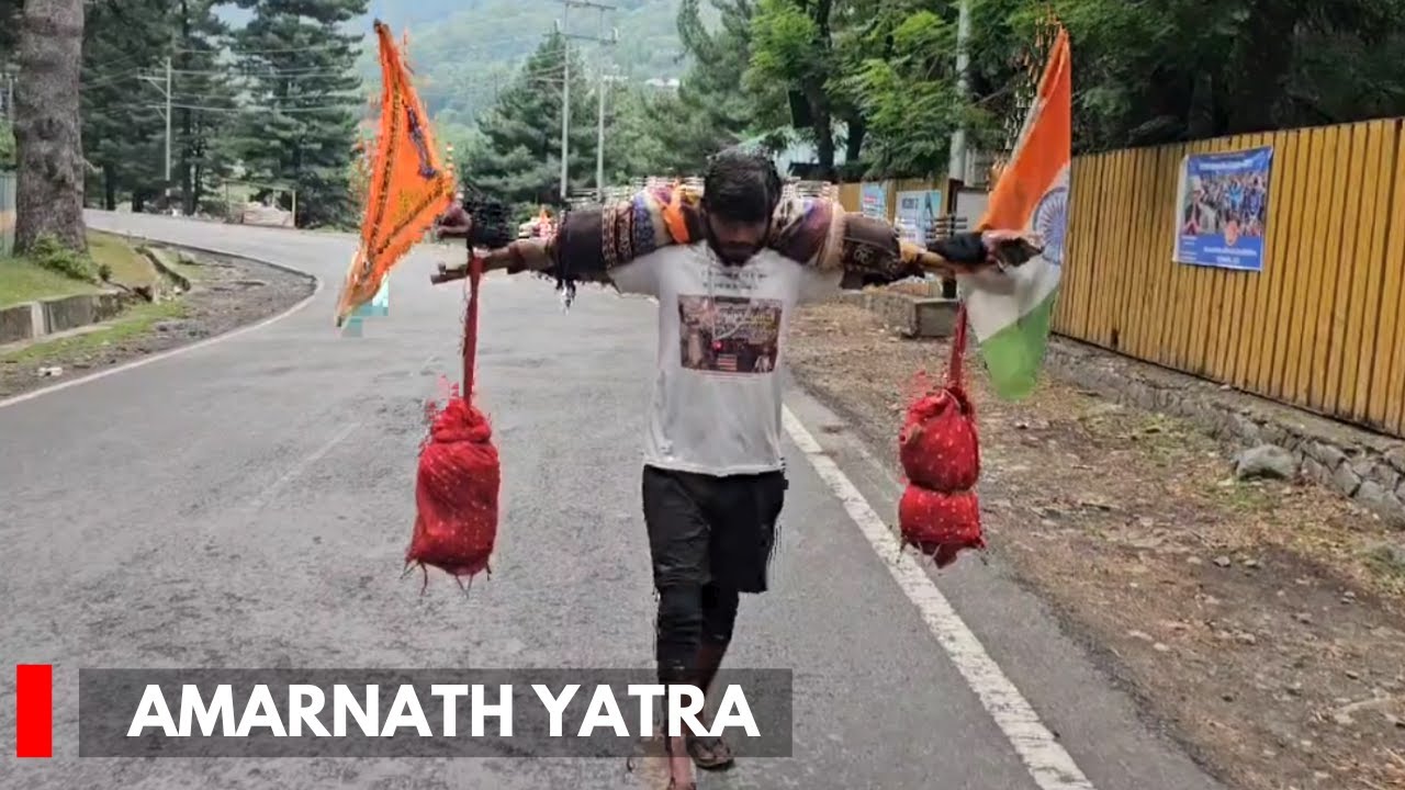 Amarnath Yatra: After 111 Days on Foot, UP Devotee Reaches Pahalgam Carrying 17 Kg Sacred Water