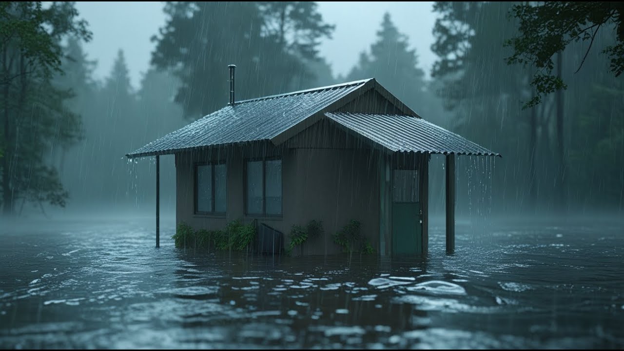 Overcome Insomnia to Sleep Deeply with Torrential Rain & Thunder Reverberating on a Tin Roof #50