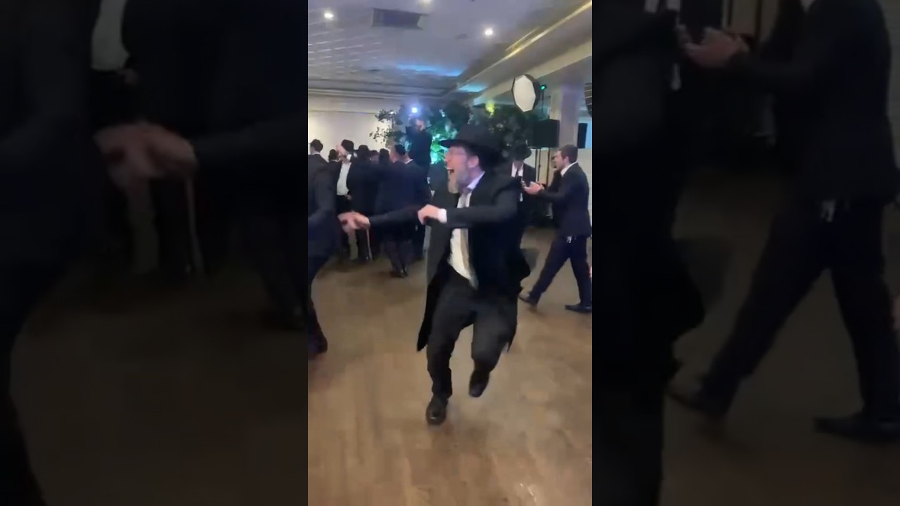 Rabin Senter tańczy na żydowskim weselu