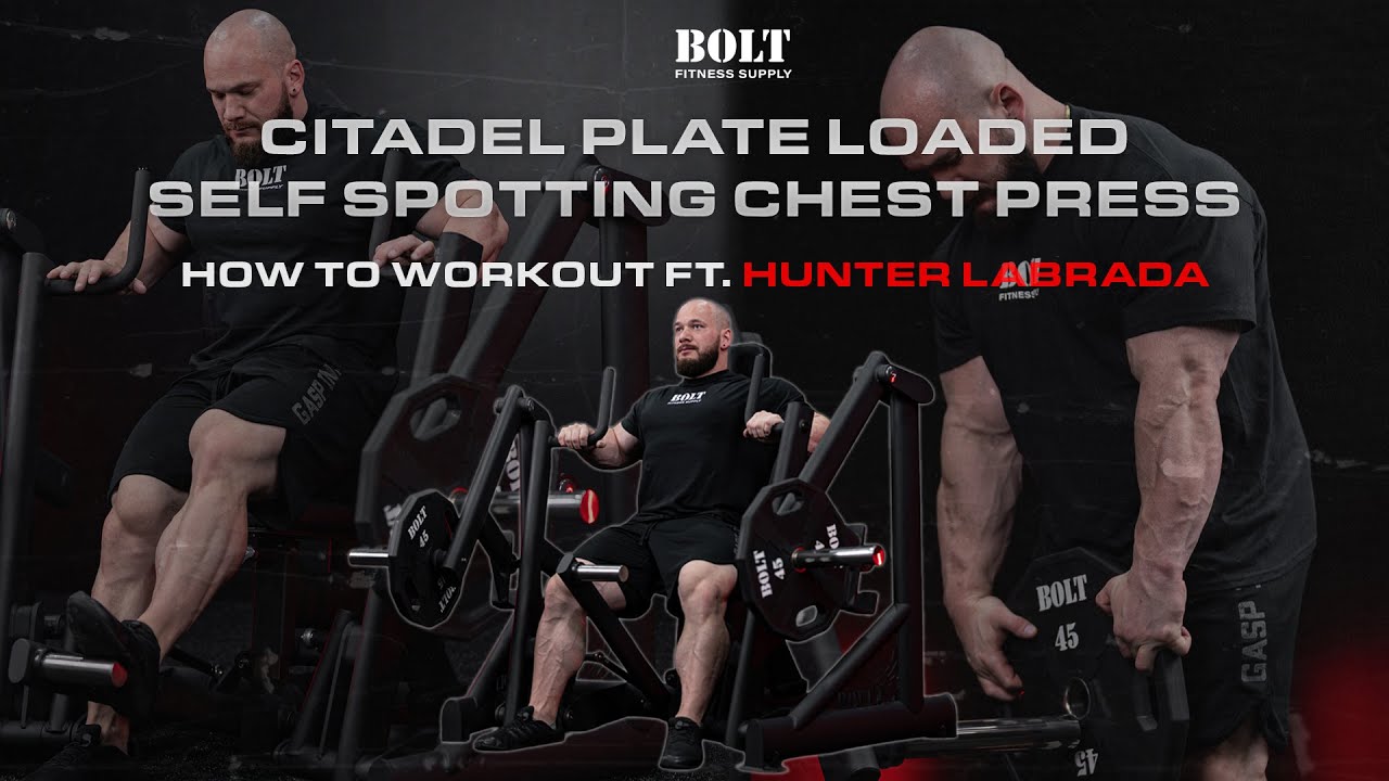 Bolt Fitness Supply | Citadel Plate Loaded Self Spotting Chest Press How To w/ Hunter Labrada