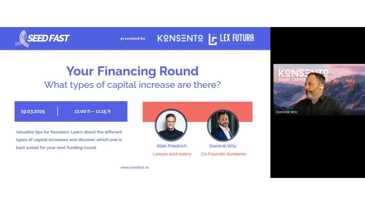 Legal Forms of Capital Increase in Switzerland – What Startups Need to Know (Part 2)