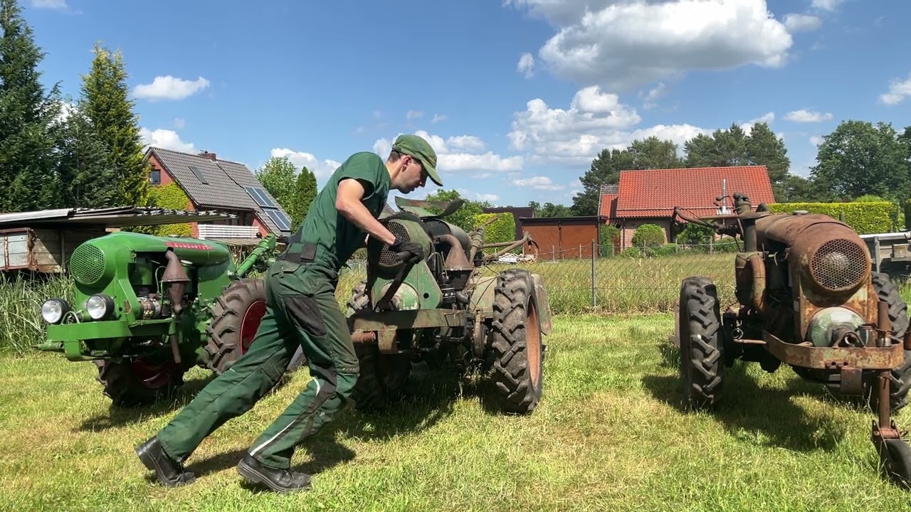 Starten von drei Bungartz U1D mit Stihl Dieselmotor