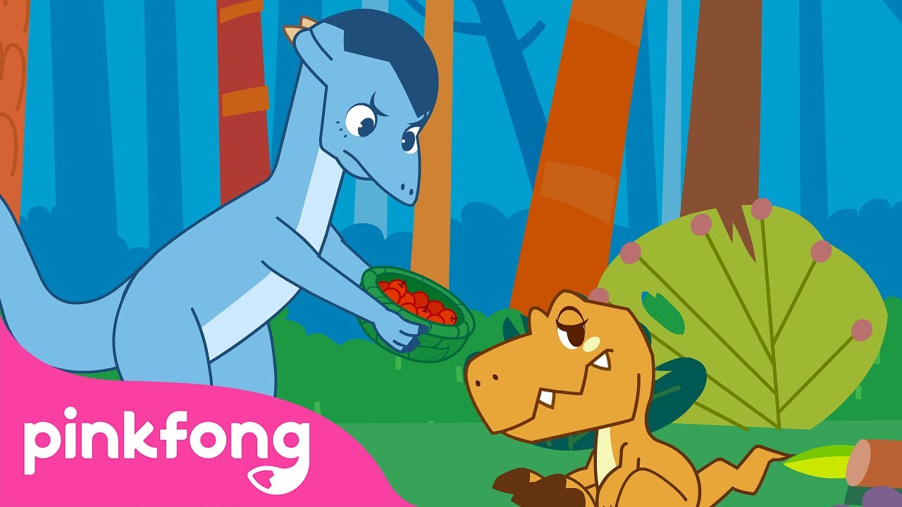 Alimentando o Beb&ecirc; Dinossauro | Hist&oacute;ria Musical de Dinossauros|Pinkfong Can&ccedil;&otilde;esparaCrian&ccedil;a