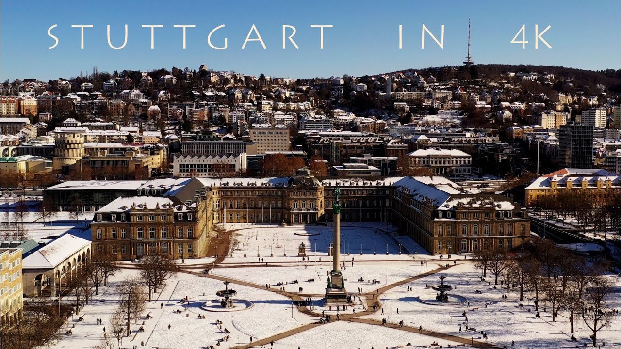 The very Best of Winter in Stuttgart in 4K-UHD - AERIAL-VIEWS