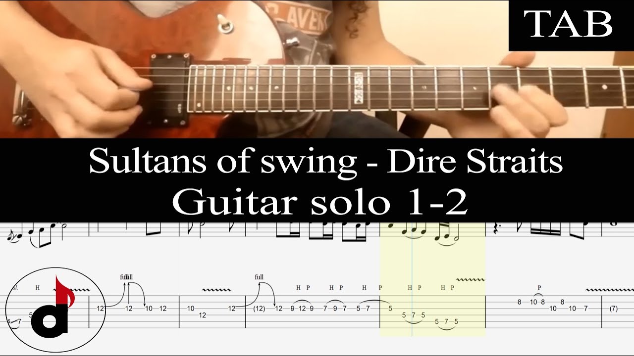 SULTANS OF SWING -  Dire Straits: SOLOS guitar cover + TAB