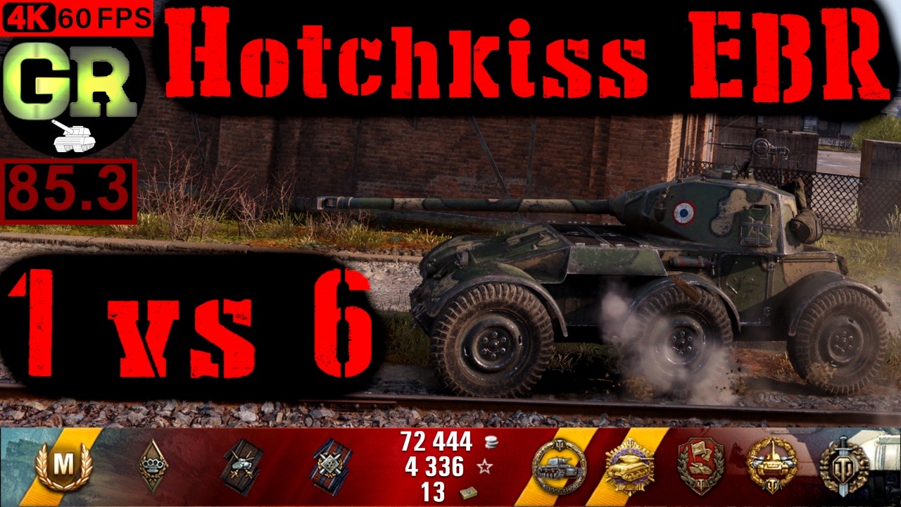 World of Tanks Hotchkiss EBR WoT Replay - 10 Kills 3.3K DMG(Patch 1.4.0)