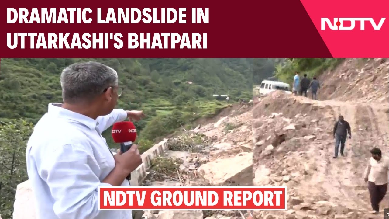 Uttarakhand Flash Flood | Dramatic Landslide In Uttarkashi's Bhatpari During NDTV Ground Report
