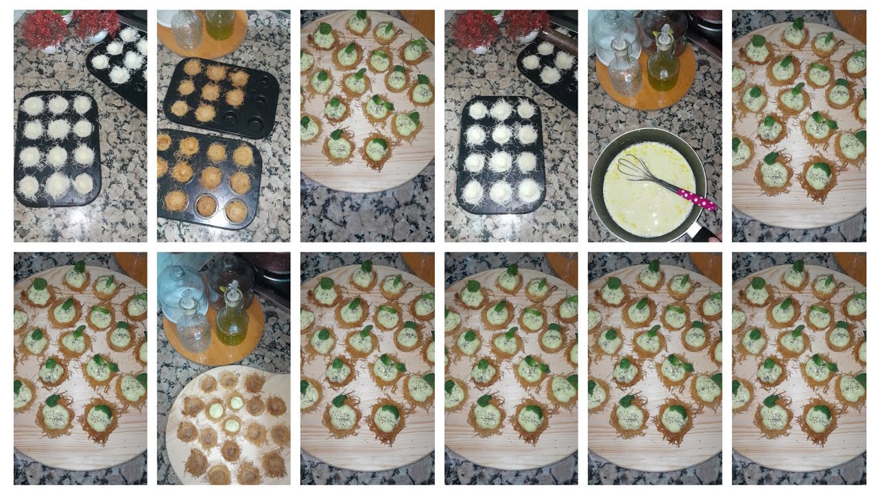 عشيشات بالكنافة وكريمة الحامض🍋 كتجي بنينا😋مطبخ أسومة # #اكسبلور👍 #وصفات #مغربية 💯💯#عشيشات