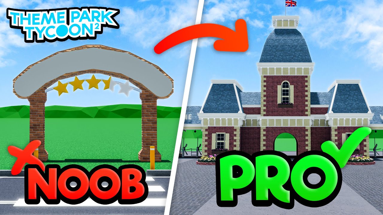 Как построить ПРОФЕССИОНАЛЬНЫЙ ВХОД в Theme Park Tycoon 2!