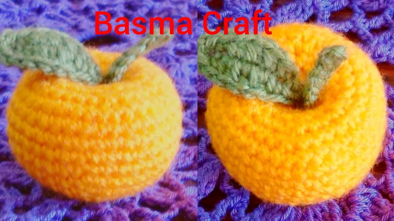 كروشيه اميجرومي ثمرة اليوسفي crochet a Tangerin amigurumi