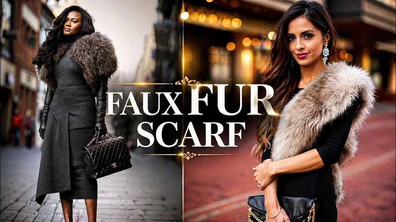 WAYS TO WEAR FAUX FUR SCARF