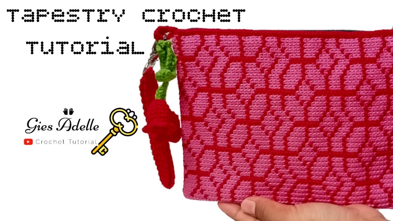 Cara Membuat Pouch Rajut Tapestry|Crochet Bag Tutorial