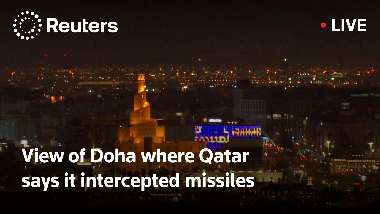 LIVE: View of Doha where Qatar says it intercepted missiles