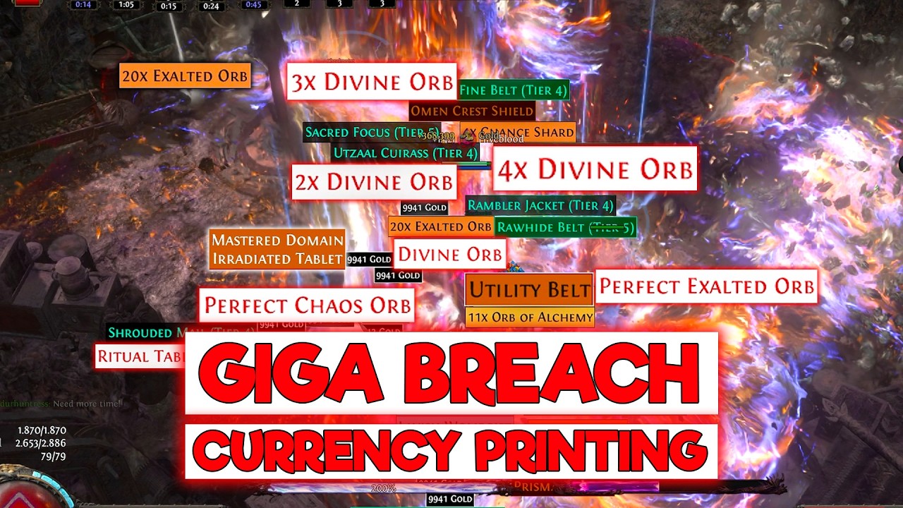 GIGA BREACH RARE MONSTER STACKING CURRENCY PRINTING - POE2 0.5 RUNES OF ALDUR LEAGUE