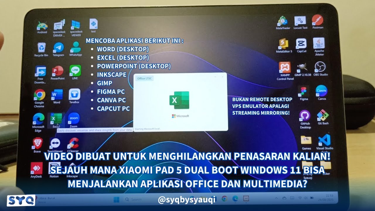 Xiaomi Pad 5 Windows 11 Coba aplikasi Office dan Multimedia [Figma, Inkscape, GIMP]
