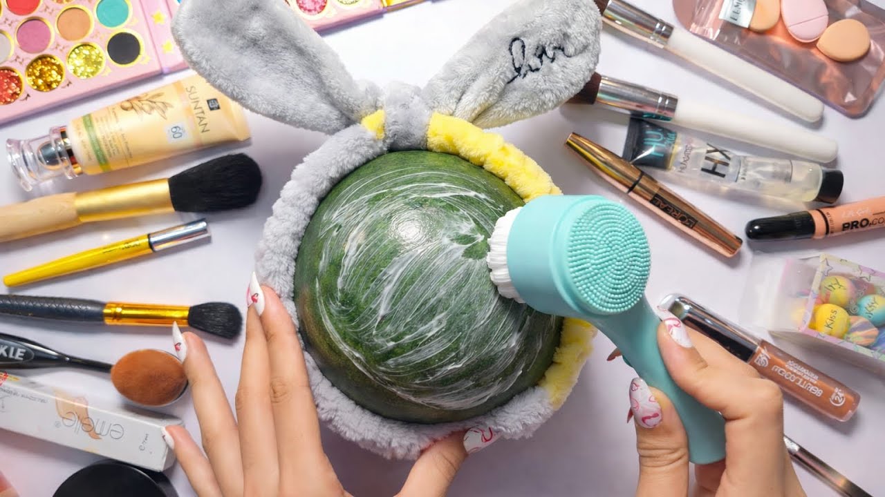 ASMR for Sleep / Watermelon Makeup & Skincare Compilation 🍉by Aynah | (No Talking)