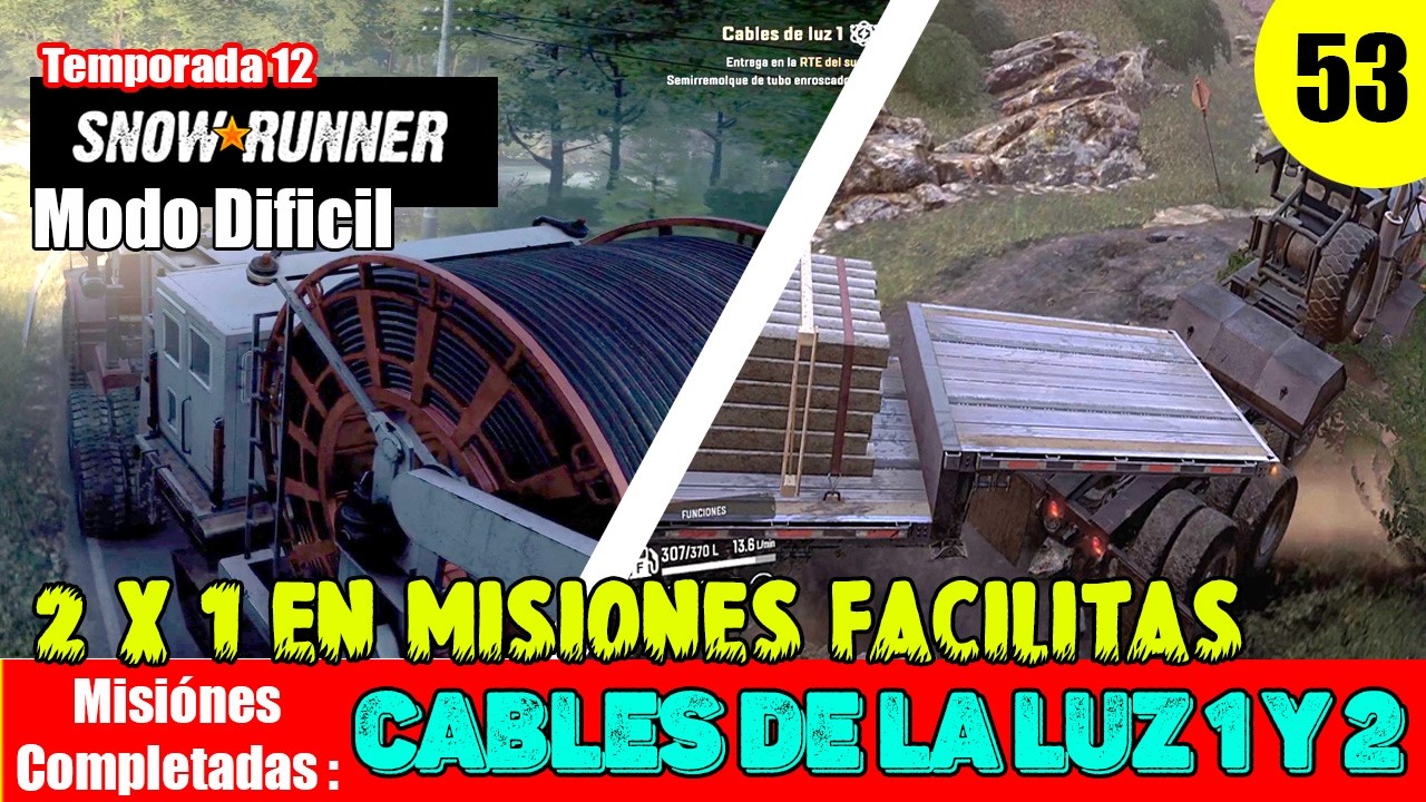 SNOWRUNNER Español EP 53 -  Carolina del Norte - Misiónes COMPLETADAS: CABLES DE LA LUZ 1 Y 2