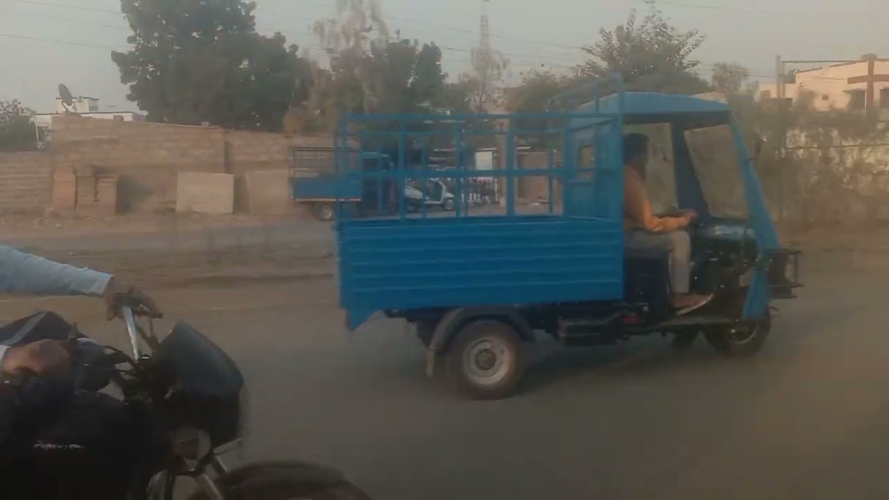 Gandhidham City view by road with van