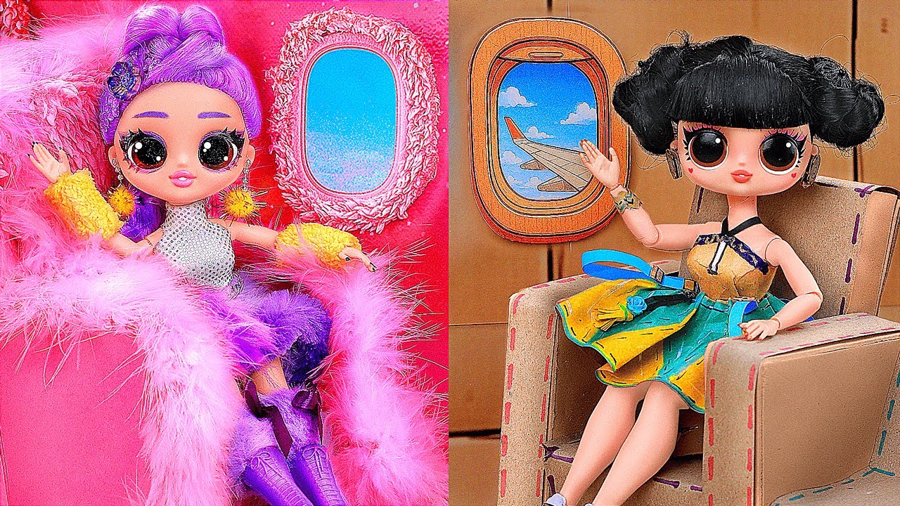 DIY Cardboard & Fluffy Makeover: K-Pop Demon Hunters in Airplane! 10 Crafts for L.O.L. Dolls