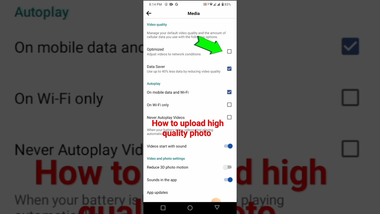Facebook High quality story and photo upload settings 🤔😱💯2024