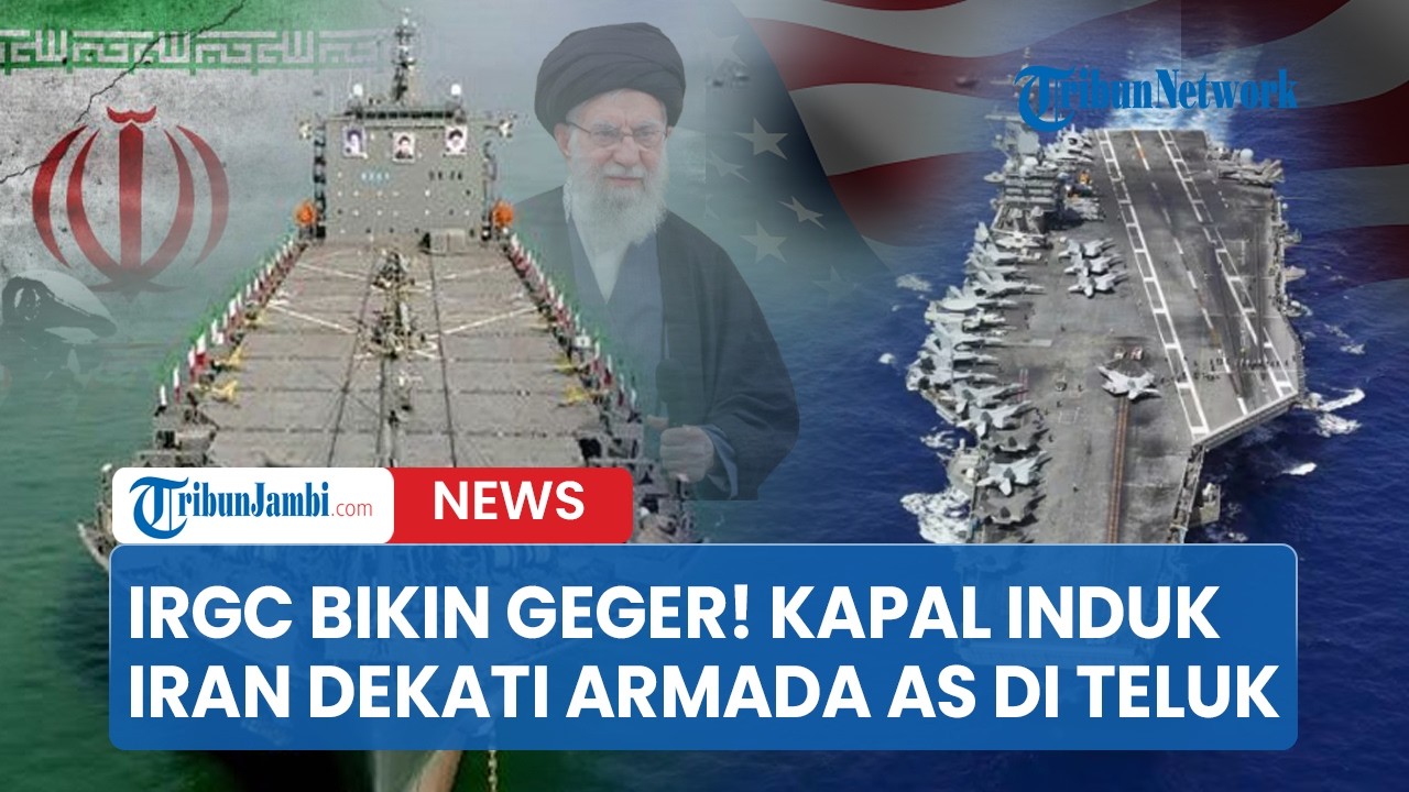 IRGC Bikin Geger! Kapal Induk Shahid Mahdavi Iran Tiba-tiba Muncul Dekati Armada AS di Teluk