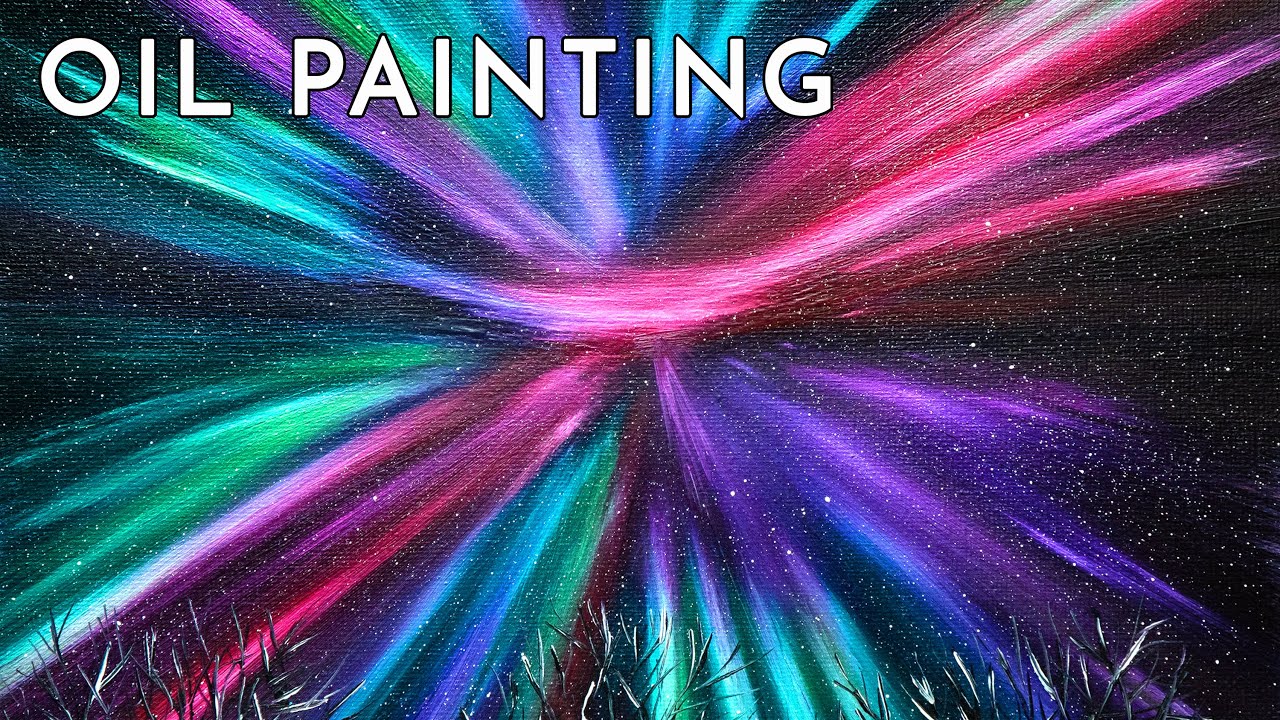 Rainbow Aurora Oil Painting Timelapse