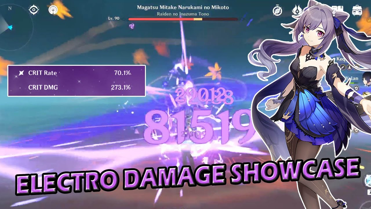 ELECTRO DPS! Keqing Damage Showcase R1 Mistsplitter(9-9-12) VS Raiden Shogun | Genshin Impact
